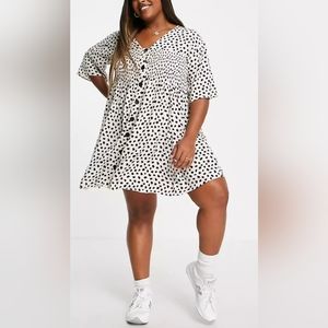 ASOS Curve Bottom Through Mini Smock Dress